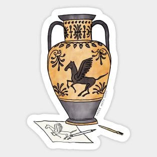 Ancient Greek Pegasus pottery - by Greek Myth Comix Sticker